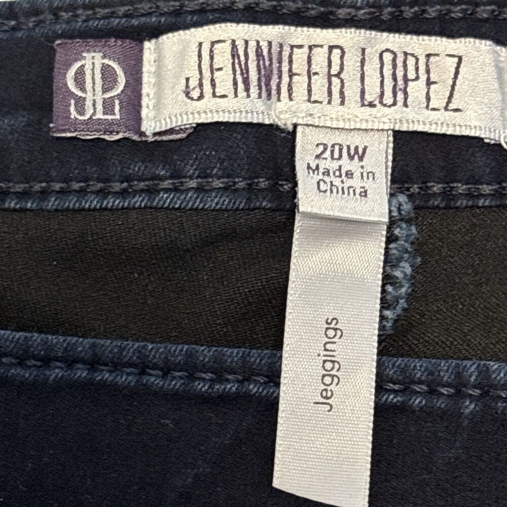 Jennifer Lopez Jeggings 20W Plus size Black Stretch Twill Pull on 40"x28"